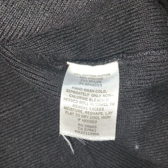 NORDSTROM Halogen Black Boat Neck Bell-Sleeve Knit Sweater Women's Medium - Picture 6 of 7